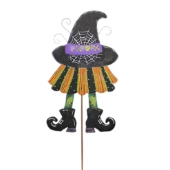 Home Decor Store 23 Halloween Witch Hat & Skirt Stake - One Yard Stake 32 Inches - Easel Back Or Wall - F22077 - Metal - Black