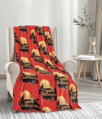 Kate Aurora Ultra Soft & Cozy Oversized Happy Halloween Themed Plush Throw Blanket - 50 In. W X 60 In. L 3 Kate Aurora Ultra Soft & Cozy Oversized Happy Halloween Themed Plush Throw Blanket - 50 In. W X 60 In. L