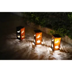 Techko Maid LED Solar 10.8" Portable Halloween Cut Out Decorative Outdoor Lantern Clear -Home Decor Store GUEST a8edaaa8 5482 42af 8ab8 bab8ece2a7c1