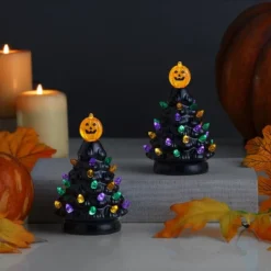 Mr. Halloween Nostalgic Ceramic LED Halloween Tree 5.4" - Set Of 2 -Home Decor Store GUEST aad94fbf 069a 4b4a a18a 6ea827d68086