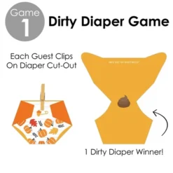 Big Dot Of Happiness Fall Pumpkin - Halloween Or Thanksgiving Baby Shower Conversation Starter - 2-in-1 Dirty Diaper Game - Set Of 24 -Home Decor Store GUEST aae9305f 80a5 43cd 882e 5af3c48d903c