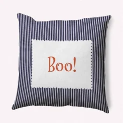16"x16" Halloween Boo Ticking Square Throw Pillow - E By Design 17 16"x16" Halloween Boo Ticking Square Throw Pillow - E By Design -Home Decor Store GUEST aaf888e8 37ff 4128 bc68 557382f75ff4