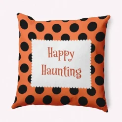 16"x16" Halloween 'Happy Haunting' Dots Square Throw Pillow - E By Design 20 16"x16" Halloween 'Happy Haunting' Dots Square Throw Pillow - E By Design -Home Decor Store GUEST ab66120f e671 4fdc bf7d ba9c0fd21ab3