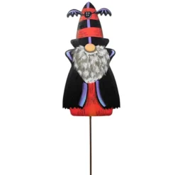 Home Decor Store 41 Halloween 34.5" Count Gregor Gnome Garden Stake Round Top Collection - Decorative Garden Stakes