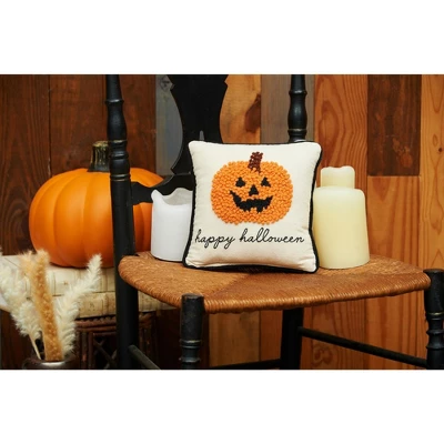 C&F Home 8" X 8" Pumpkin Jack-O-Lantern French Knot Halloween Throw Pillow 4 C&F Home 8" X 8" Pumpkin Jack-O-Lantern French Knot Halloween Throw Pillow - Image 2