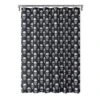 Kate Aurora Halloween Accents Black & White Spooky Skulls Fabric Shower Curtain - Standard Size