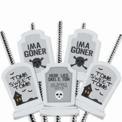 Big Dot Of Happiness Graveyard Tombstones - Paper Straw Decor - Halloween Party Striped Decorative Straws - Set Of 24 9 Big Dot Of Happiness Graveyard Tombstones - Paper Straw Decor - Halloween Party Striped Decorative Straws - Set Of 24 -Home Decor Store GUEST bb0e2a97 fdb9 4469 996b c909737d968d
