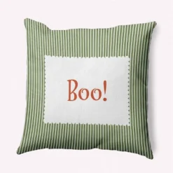 16"x16" Halloween Boo Ticking Square Throw Pillow - E By Design 15 16"x16" Halloween Boo Ticking Square Throw Pillow - E By Design -Home Decor Store GUEST bb705dfb 5f3a 4741 87da b3c6d5066ce5