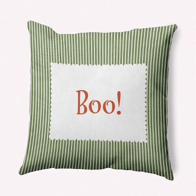 16"x16" Halloween Boo Ticking Square Throw Pillow - E By Design 8 16"x16" Halloween Boo Ticking Square Throw Pillow - E By Design - Image 6