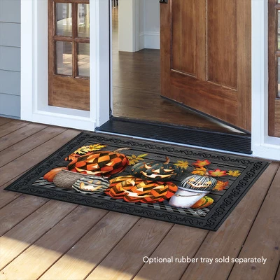 Patterned Jack-O-Lanterns Halloween Doormat Checkered 30" X 18" Briarwood Lane 4 Patterned Jack-O-Lanterns Halloween Doormat Checkered 30" X 18" Briarwood Lane - Image 2