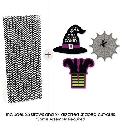 Big Dot Of Happiness Happy Halloween - Paper Straw Decor - Witch Party Striped Decorative Straws - Set Of 24 4 Big Dot Of Happiness Happy Halloween - Paper Straw Decor - Witch Party Striped Decorative Straws - Set Of 24 - Image 2