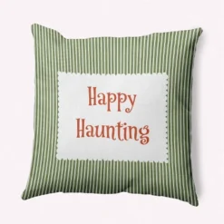16"x16" Halloween 'Happy Haunting' Square Throw Pillow - E By Design -Home Decor Store GUEST c1f52093 ced4 4b40 b3ee b9092b443780