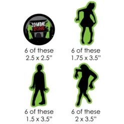 Big Dot Of Happiness Zombie Zone - Paper Straw Decor - Halloween Or Birthday Zombie Crawl Party Striped Decorative Straws - Set Of 24