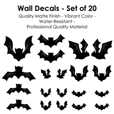 Big Dot Of Happiness Black Bats - Peel And Stick Halloween Vinyl Wall Art Stickers - Wall Decals - Set Of 20 8 Big Dot Of Happiness Black Bats - Peel And Stick Halloween Vinyl Wall Art Stickers - Wall Decals - Set Of 20 - Image 6