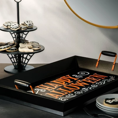 16" Web Metal Halloween Two-Tier Stand Tray - Hyde & EEK! Boutique™ 3 16" Web Metal Halloween Two-Tier Stand Tray - Hyde & EEK! Boutique™