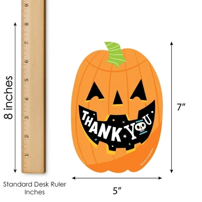 Big Dot Of Happiness Jack-O'-Lantern Halloween - Shaped Thank You Cards - Kids Halloween Party Thank You Note Cards With Envelopes - Set Of 12 6 Big Dot Of Happiness Jack-O'-Lantern Halloween - Shaped Thank You Cards - Kids Halloween Party Thank You Note Cards With Envelopes - Set Of 12 - Image 4
