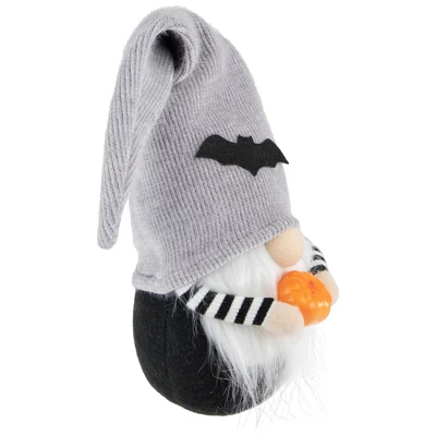 Northlight 9.5" Black And Gray Standing Gnome With Pumpkin Halloween Decoration 4 Northlight 9.5" Black And Gray Standing Gnome With Pumpkin Halloween Decoration - Image 2