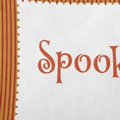 16"x16" Halloween Spooky Ticking Square Throw Pillow - E By Design