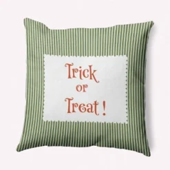 16"x16" Halloween Trick Or Treat Ticking Square Throw Pillow - E By Design 16 16"x16" Halloween Trick Or Treat Ticking Square Throw Pillow - E By Design -Home Decor Store GUEST df5ede1a bfd3 4a7d 8234 ba5dfee3909f