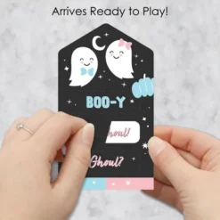 Big Dot Of Happiness Girl Boo-y Or Ghoul - Party Game Pickle Cards - Halloween Gender Reveal Pull Tabs - Set Of 12