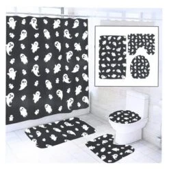 Seeing Red Halloween 4-Piece Bathroom Set | Ghosts