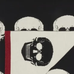 Mina Victory Halloween Skull 50" X 60" Black/White Throw Blanket -Home Decor Store GUEST e11db08e 2b68 46b8 b21d cc42abc22f92