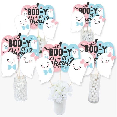 Big Dot Of Happiness Boo-y Or Ghoul - Halloween Gender Reveal Party Centerpiece Sticks - Table Toppers - Set Of 15 3 Big Dot Of Happiness Boo-y Or Ghoul - Halloween Gender Reveal Party Centerpiece Sticks - Table Toppers - Set Of 15
