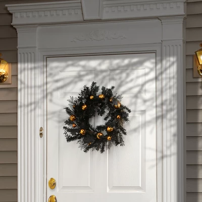 National Tree Company 24" Halloween Wreath With Ball Ornaments 3 National Tree Company 24" Halloween Wreath With Ball Ornaments