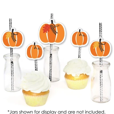 Big Dot Of Happiness Fall Pumpkin - Paper Straw Decor - Halloween Or Thanksgiving Party Striped Decorative Straws - Set Of 24 5 Big Dot Of Happiness Fall Pumpkin - Paper Straw Decor - Halloween Or Thanksgiving Party Striped Decorative Straws - Set Of 24 - Image 3