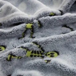 Kate Aurora Halloween Spooky Glow In The Dark Dancing Skeletons Soft & Plush Oversized Throw Blanket - Gray