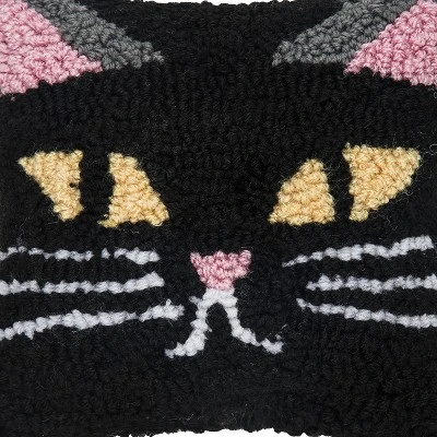 C&F Home 8" X 8" Spooky Cat Face Hooked Petite Halloween Throw Pillow 4 C&F Home 8" X 8" Spooky Cat Face Hooked Petite Halloween Throw Pillow - Image 2
