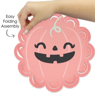 Big Dot Of Happiness Pastel Halloween - Pink Pumpkin Party Round Table Decorations - Paper Chargers - Place Setting For 12 6 Big Dot Of Happiness Pastel Halloween - Pink Pumpkin Party Round Table Decorations - Paper Chargers - Place Setting For 12 - Image 4