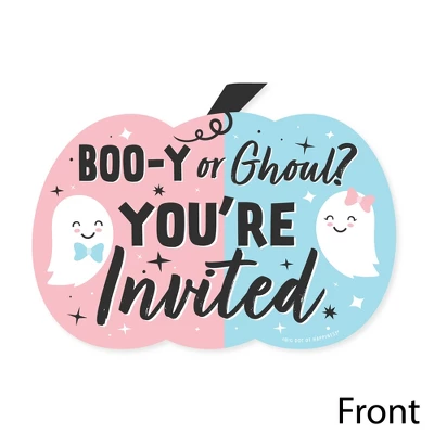 Big Dot Of Happiness Boo-y Or Ghoul - Shaped Fill-In Invitations - Halloween Gender Reveal Party Invitation Cards With Envelopes - Set Of 12 4 Big Dot Of Happiness Boo-y Or Ghoul - Shaped Fill-In Invitations - Halloween Gender Reveal Party Invitation Cards With Envelopes - Set Of 12 - Image 2