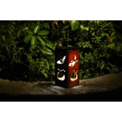 Techko Maid LED Solar 10.8" Portable Halloween Cut Out Decorative Outdoor Lantern Clear -Home Decor Store GUEST f13c1a0d b8c2 42eb bccc 1f561a1b07bf