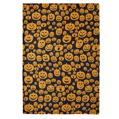 Kate Aurora Autumn Living Halloween Jack-O'-Lantern Pumpkins Orange & Black Ultra Plush Throw Blanket 5 Kate Aurora Autumn Living Halloween Jack-O'-Lantern Pumpkins Orange & Black Ultra Plush Throw Blanket - Image 3