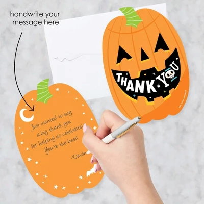 Big Dot Of Happiness Jack-O'-Lantern Halloween - Shaped Thank You Cards - Kids Halloween Party Thank You Note Cards With Envelopes - Set Of 12 3 Big Dot Of Happiness Jack-O'-Lantern Halloween - Shaped Thank You Cards - Kids Halloween Party Thank You Note Cards With Envelopes - Set Of 12