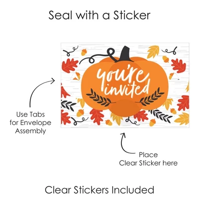 Big Dot Of Happiness Fall Pumpkin - Fill-In Cards - Halloween Or Thanksgiving Party Fold And Send Invitations - Set Of 8 7 Big Dot Of Happiness Fall Pumpkin - Fill-In Cards - Halloween Or Thanksgiving Party Fold And Send Invitations - Set Of 8 - Image 5