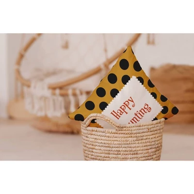 16"x16" Halloween 'Happy Haunting' Dots Square Throw Pillow - E By Design 4 16"x16" Halloween 'Happy Haunting' Dots Square Throw Pillow - E By Design - Image 2