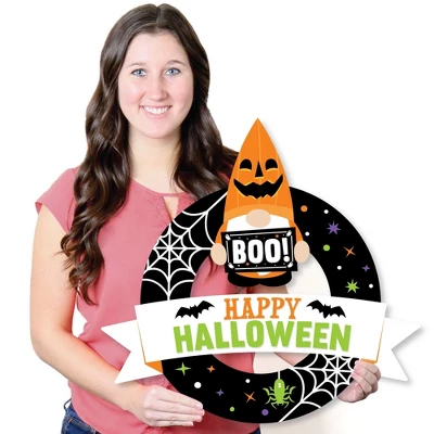 Big Dot Of Happiness Halloween Gnomes - Outdoor Spooky Fall Party Decor - Front Door Wreath 7 Big Dot Of Happiness Halloween Gnomes - Outdoor Spooky Fall Party Decor - Front Door Wreath - Image 5