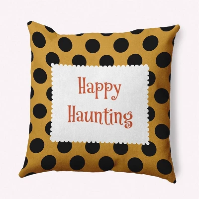 16"x16" Halloween 'Happy Haunting' Dots Square Throw Pillow - E By Design 10 16"x16" Halloween 'Happy Haunting' Dots Square Throw Pillow - E By Design - Image 8